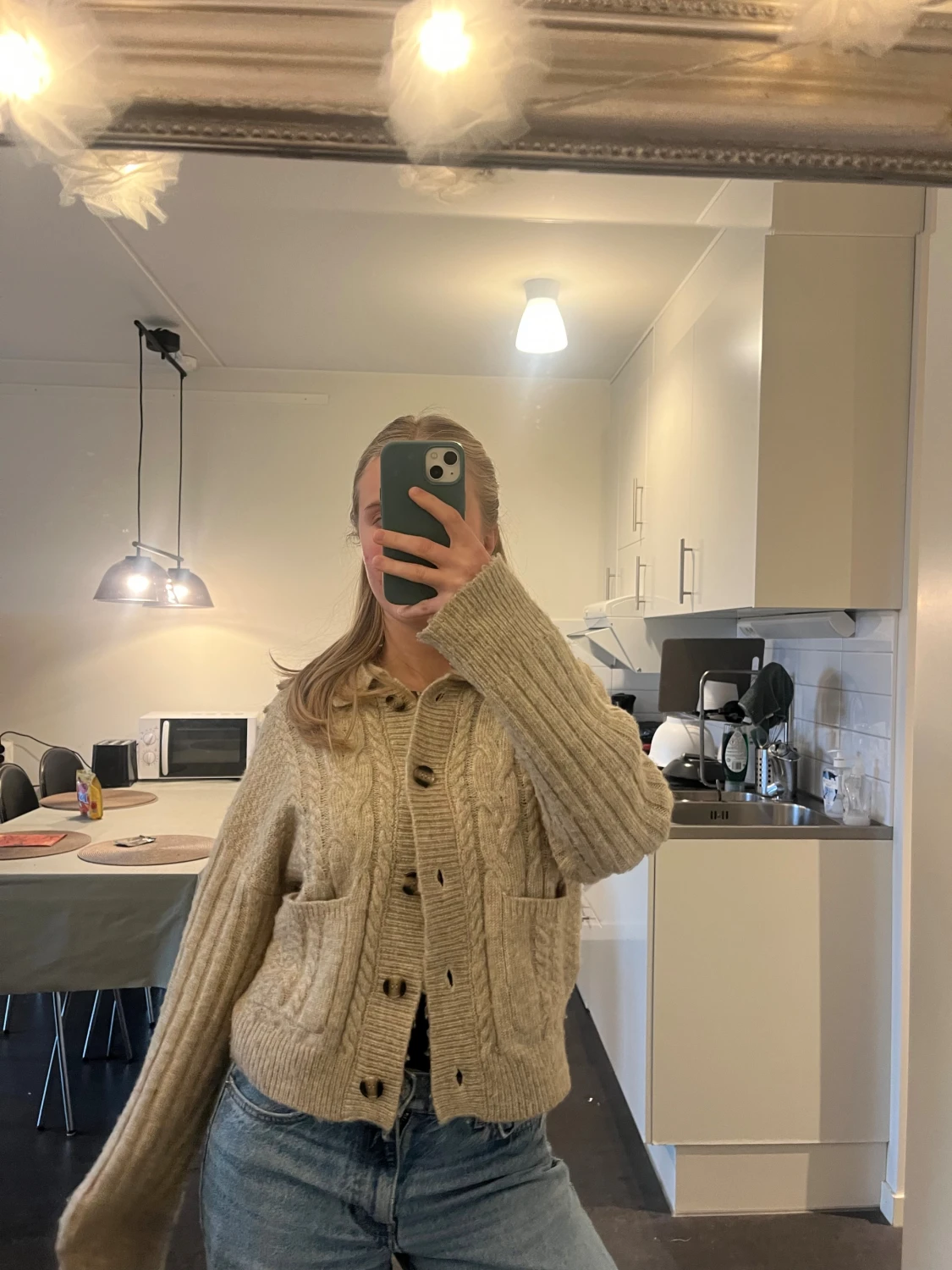 Beige stickad kofta från NA-KD - 1