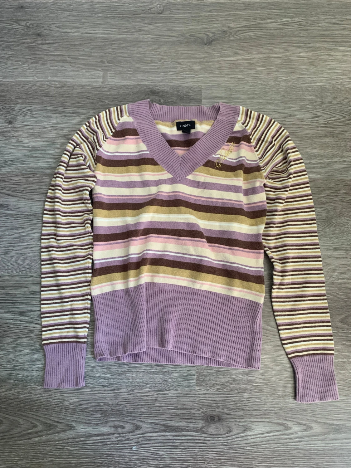 Randig lila tröja från Lindex XS