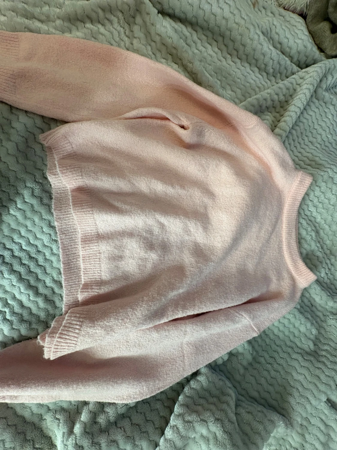 Ljus rosa stickad tröja  - 2