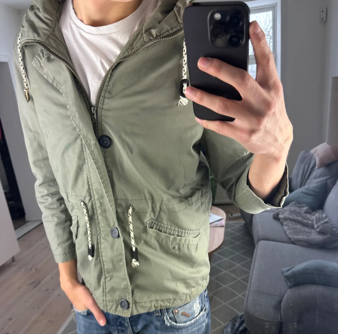 Olivgrön parkas jacka 