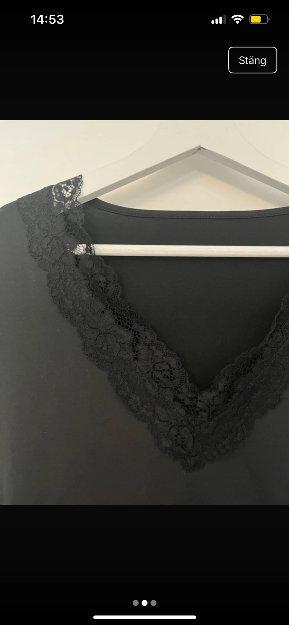 Svart långärmad topp med spets - 2