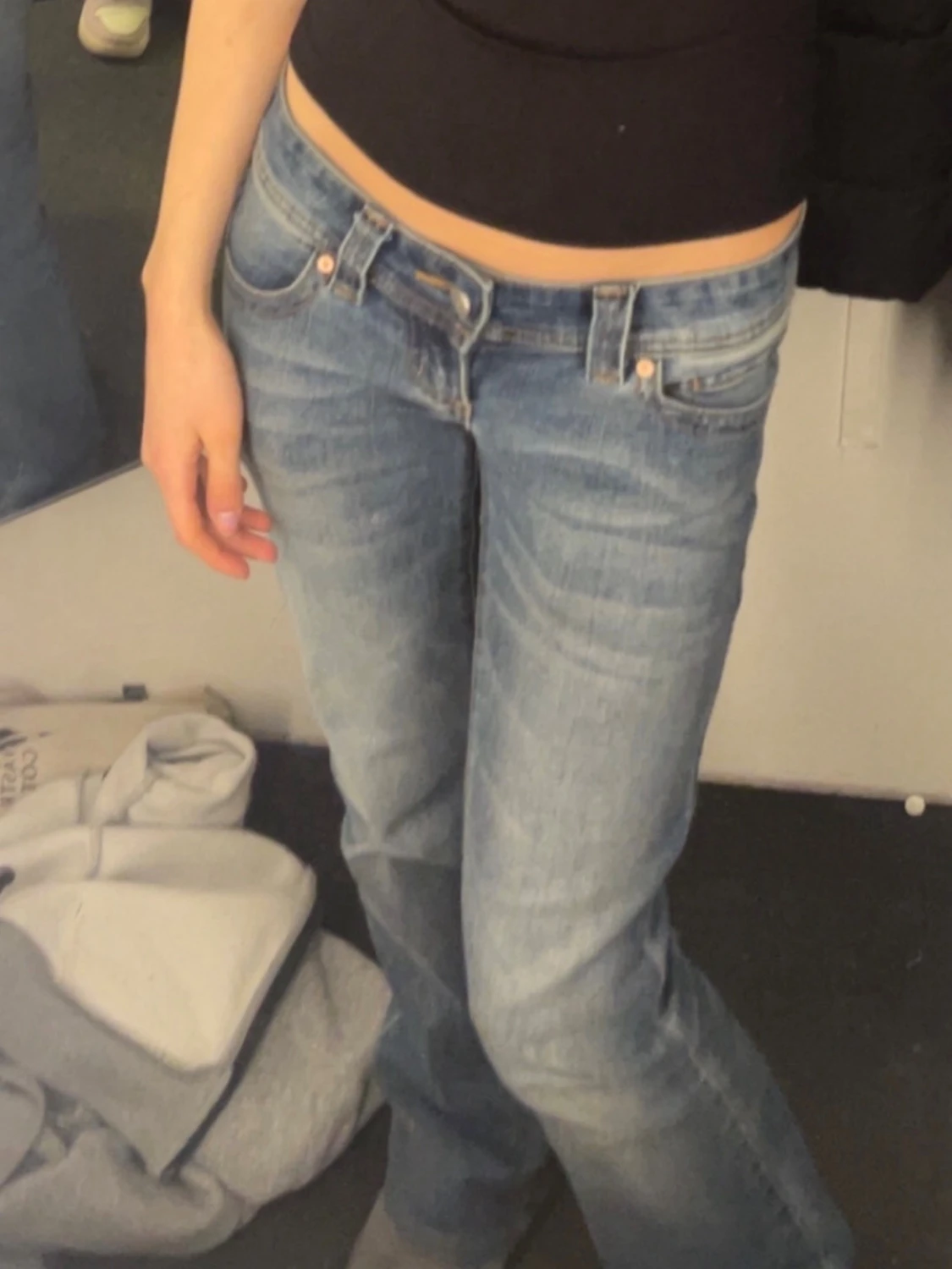 Blå lågmidjade bootcut Abrand Jeans