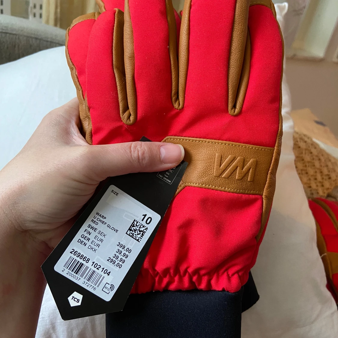 Röda och bruna VM handskar i skinn - 3