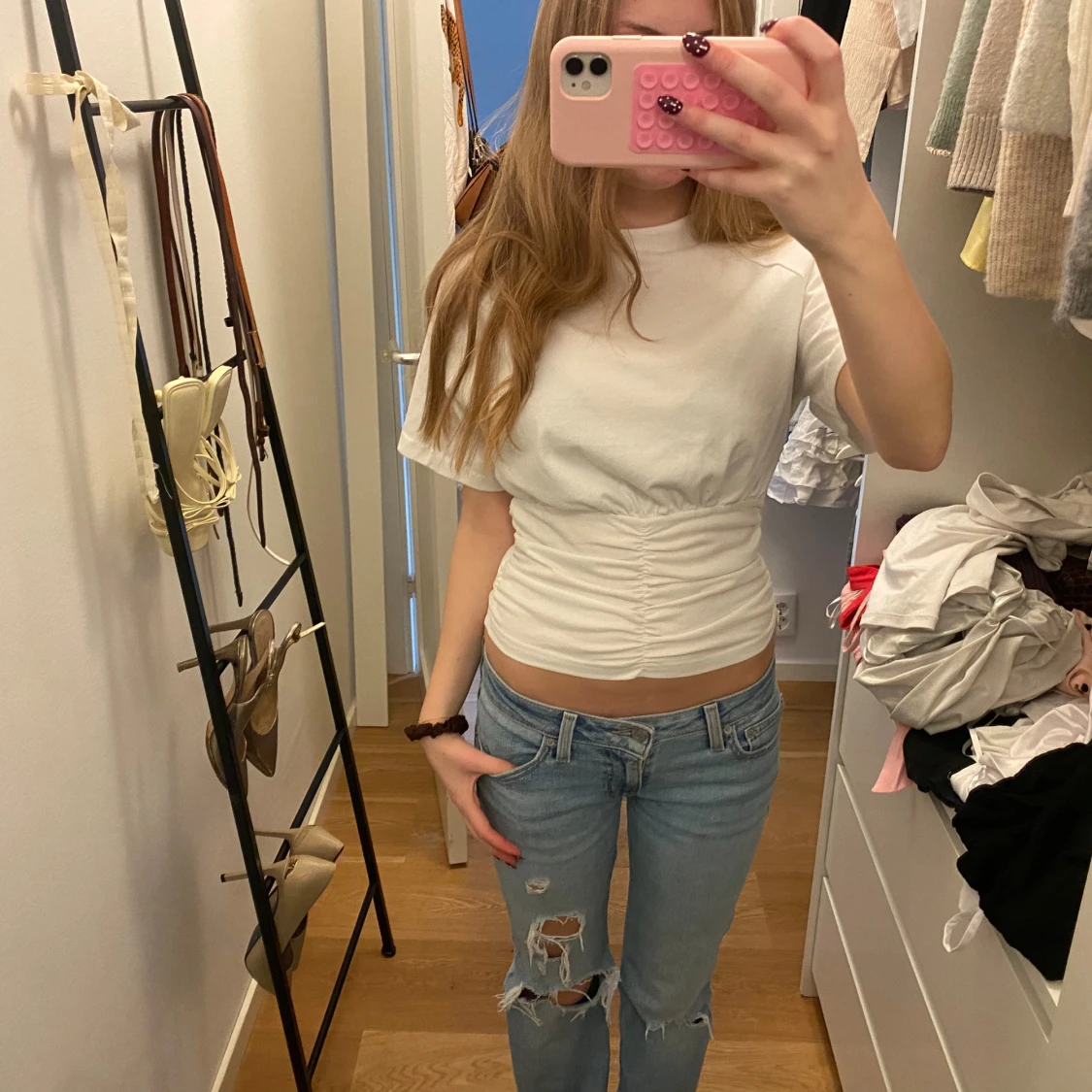 Vit trendig cider topp - 2