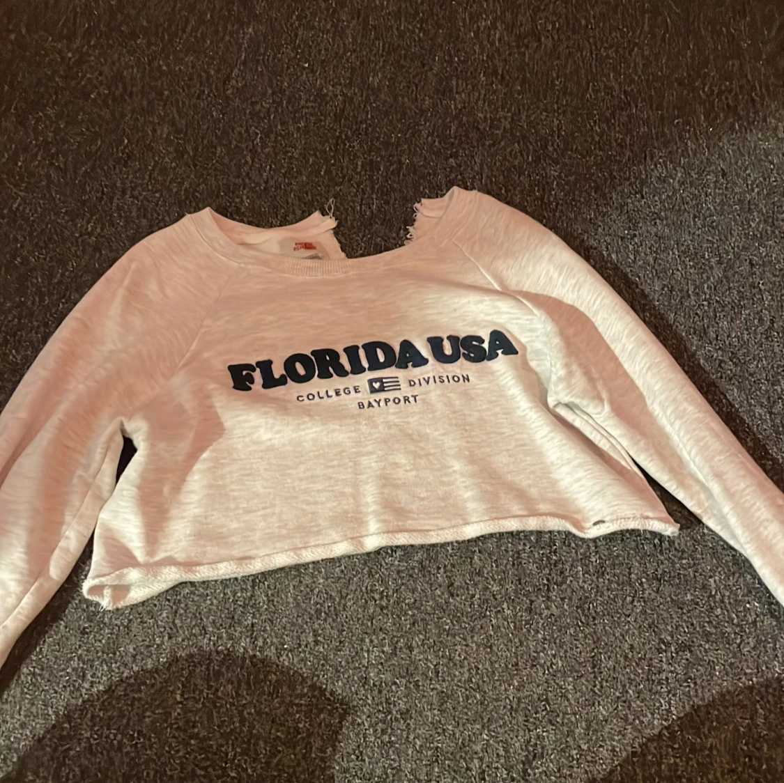 Vit croppad offshoulder sweatshirt Florida USA