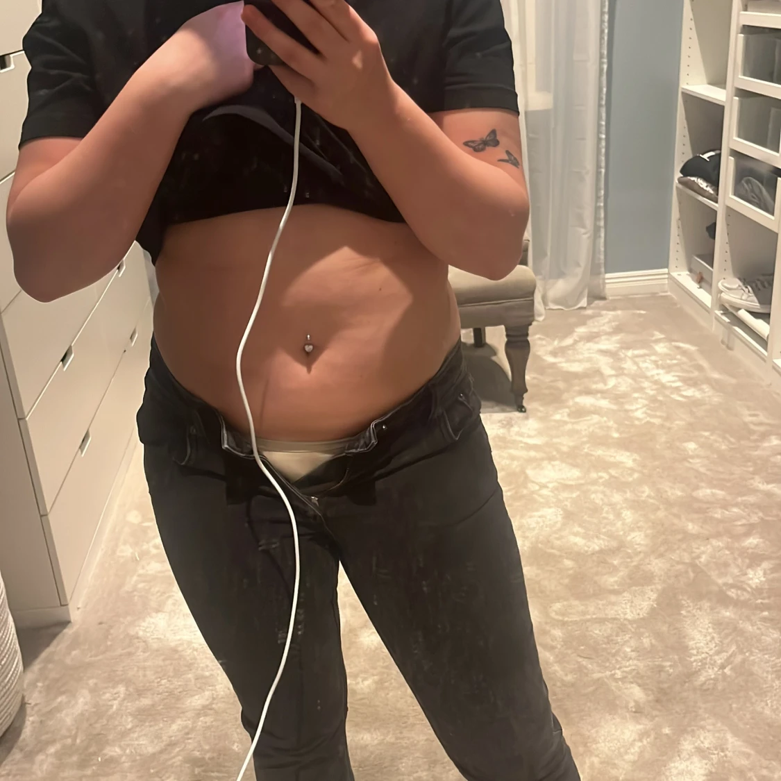 Svarta low boot jeans - 1