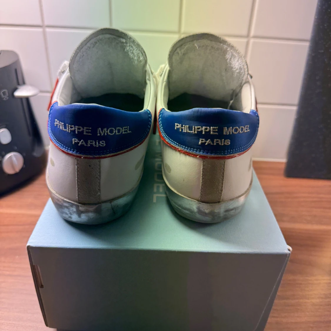 Philippe Model Prsx Low Leather Blue White  - 2