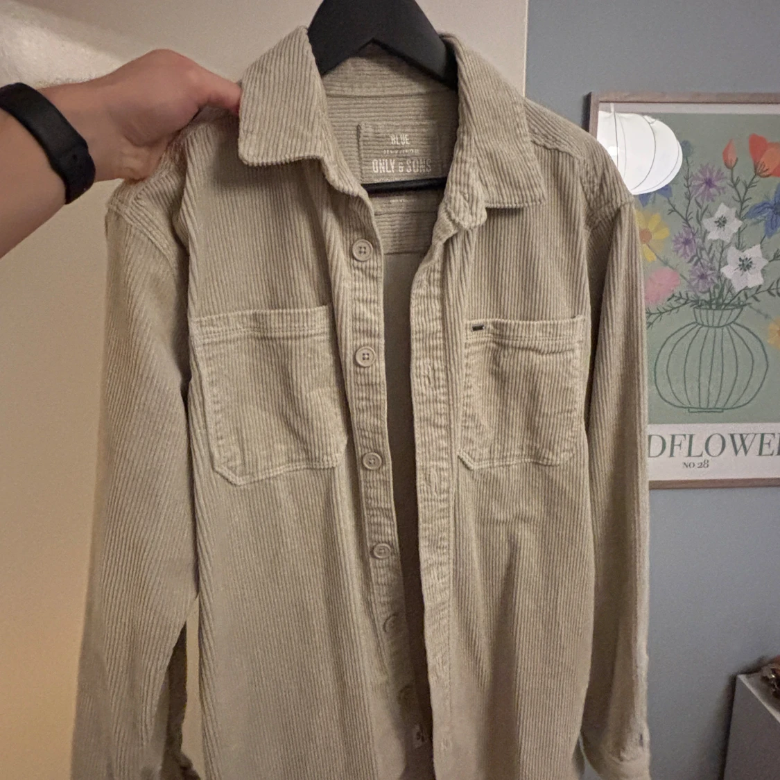 Beige manchester overshirt Only & Sons