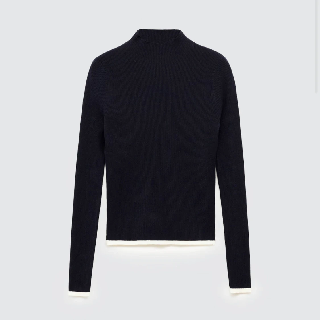 Ribbad tröja med mock neck - 3