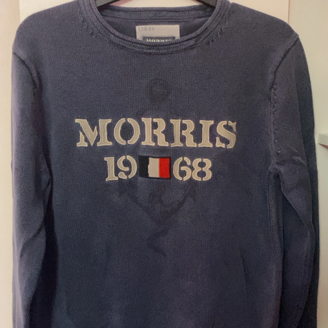 Blå stickad tröja Morris 1968