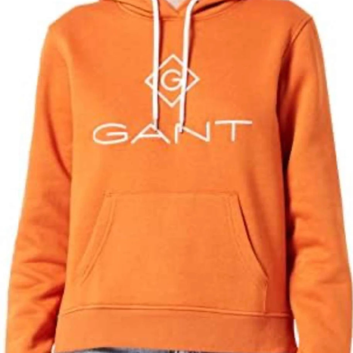 Orange hoodie från Gant med logga