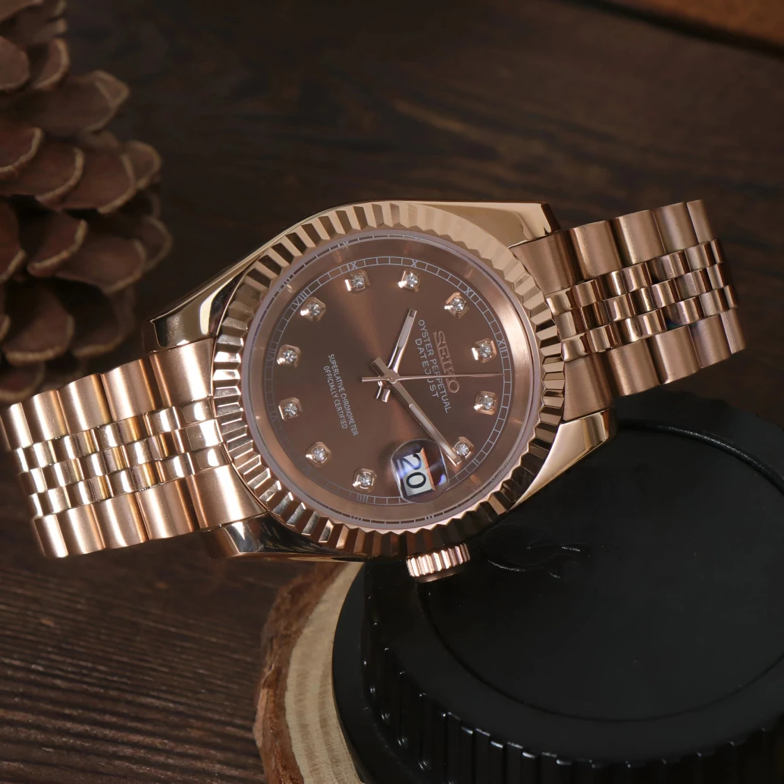 Seiko Datejust Rosé Gold Mod - 1