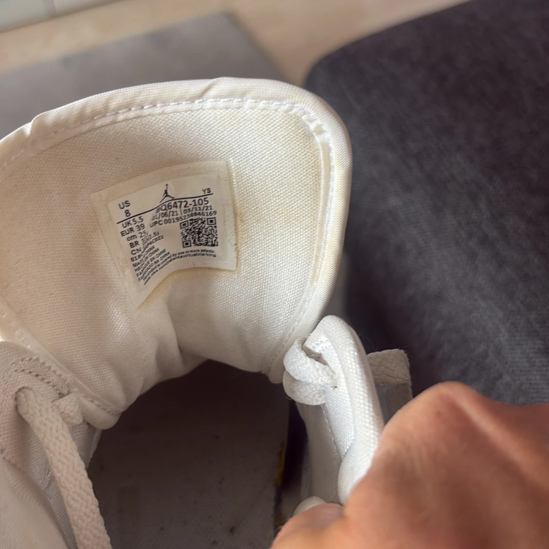 Nike Air Jordan 1 Mid vit/grå - 3