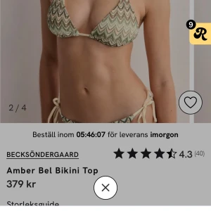 Mönstrad bikiniöverdel från Becksöndergaard - Slutsåld becksödergaard bikiniöverdel i färgen beetle green! I nyskick med prislappen kvar.