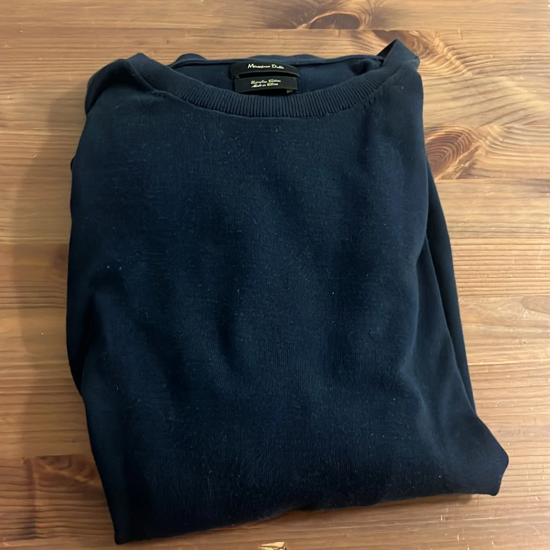 Mörkblå stickad tröja Massimo Dutti - 1