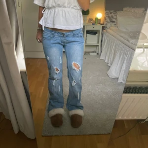 Jeans lowwaist utsvängda lågmidjade bootcut - Jeans med hål❤️❤️