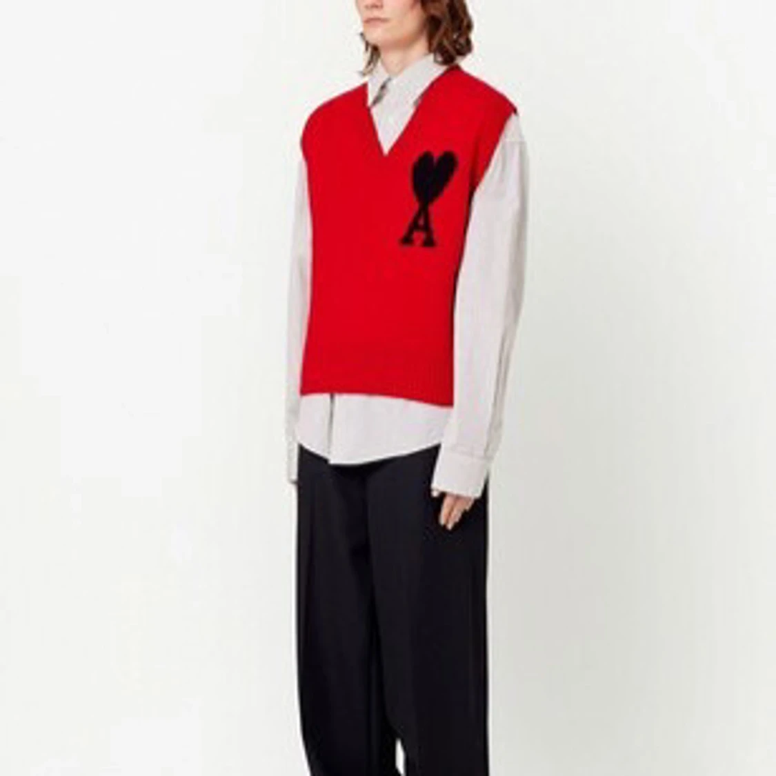 Röd stickad väst AMI PARIS - 1