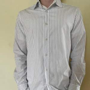 Vit och blå randig skjorta från Massimo Dutti - Säljer en klassisk vit skjorta med tunna blå ränder från Massimo Dutti. Riktigt snygg skjorta i bra skick! Hör av dig vid frågor eller fundering, pris kan diskuteras!