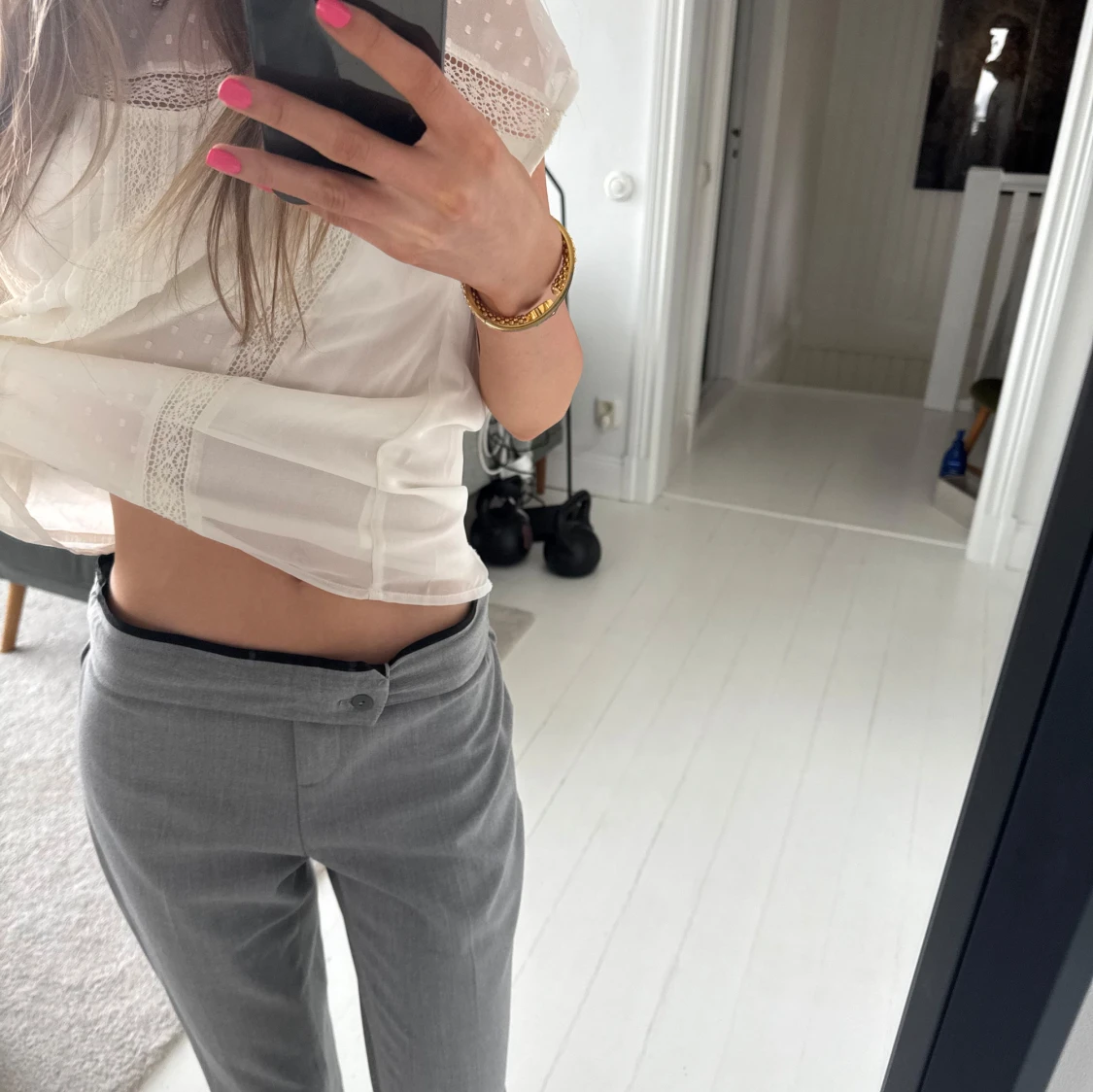 Grå kostymbyxor Tall - 2