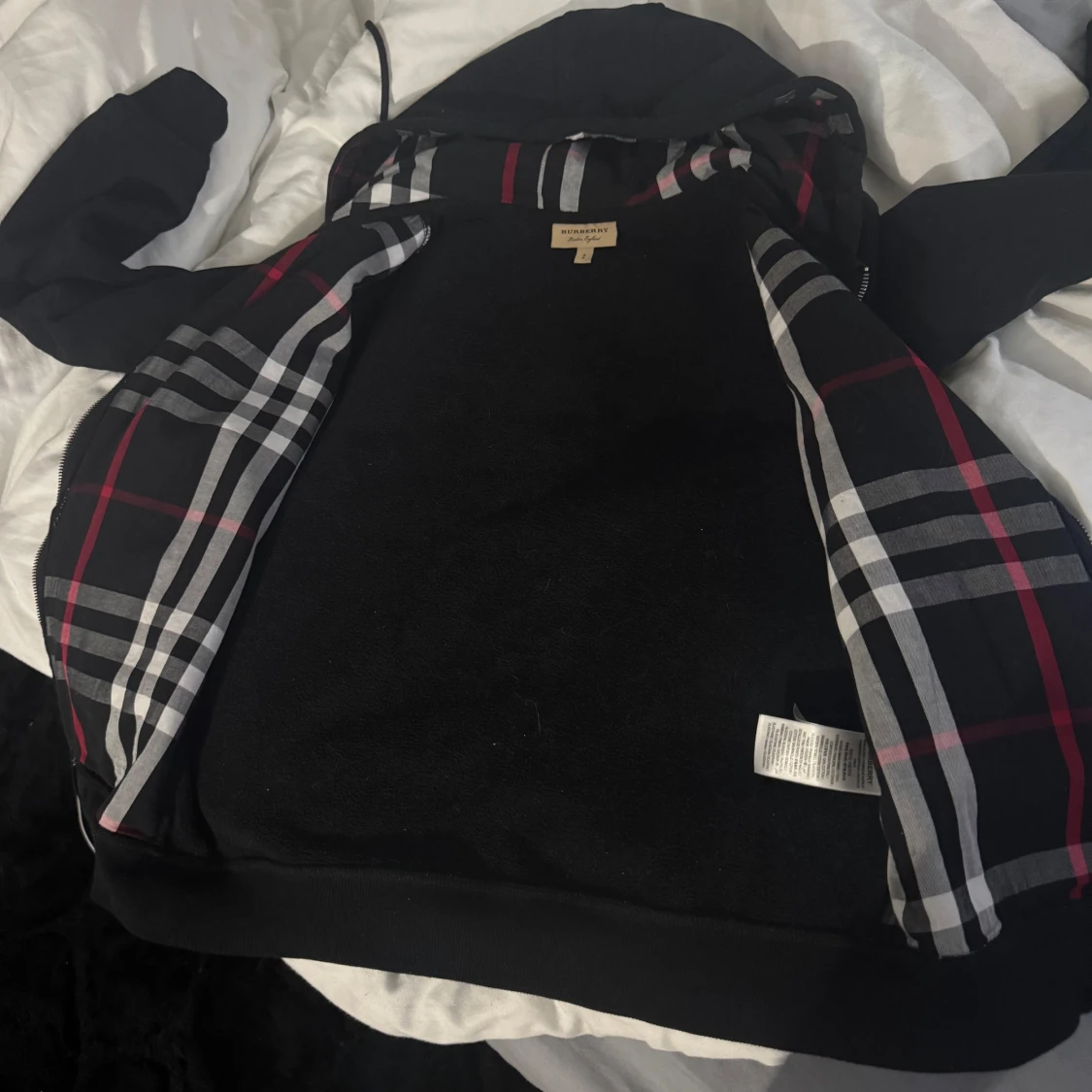Svart Burberry hoodie med dragkedja - 2
