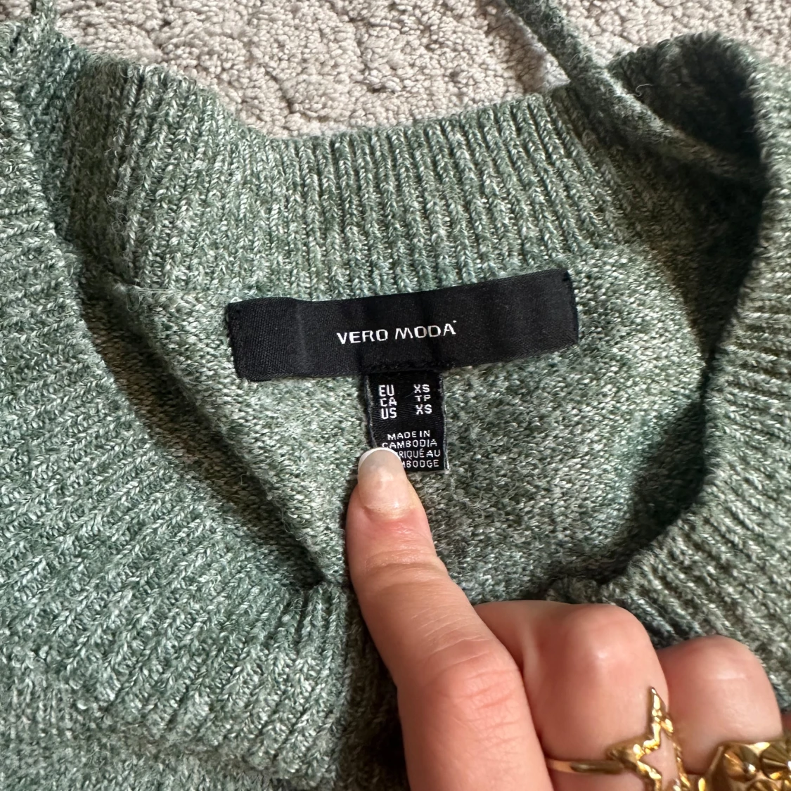 Grön stickad tröja från Vero Moda - 2