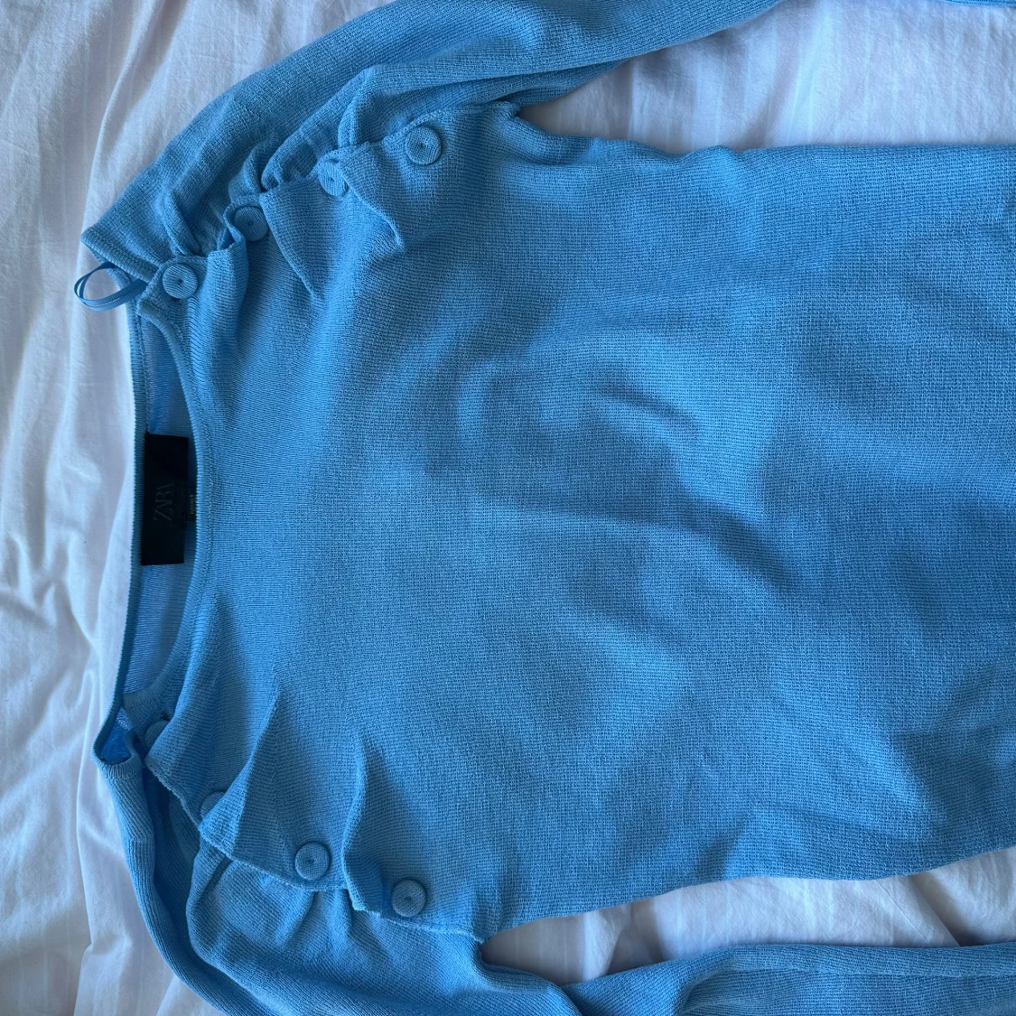 Ljusblå stickad topp från ZARA - 1