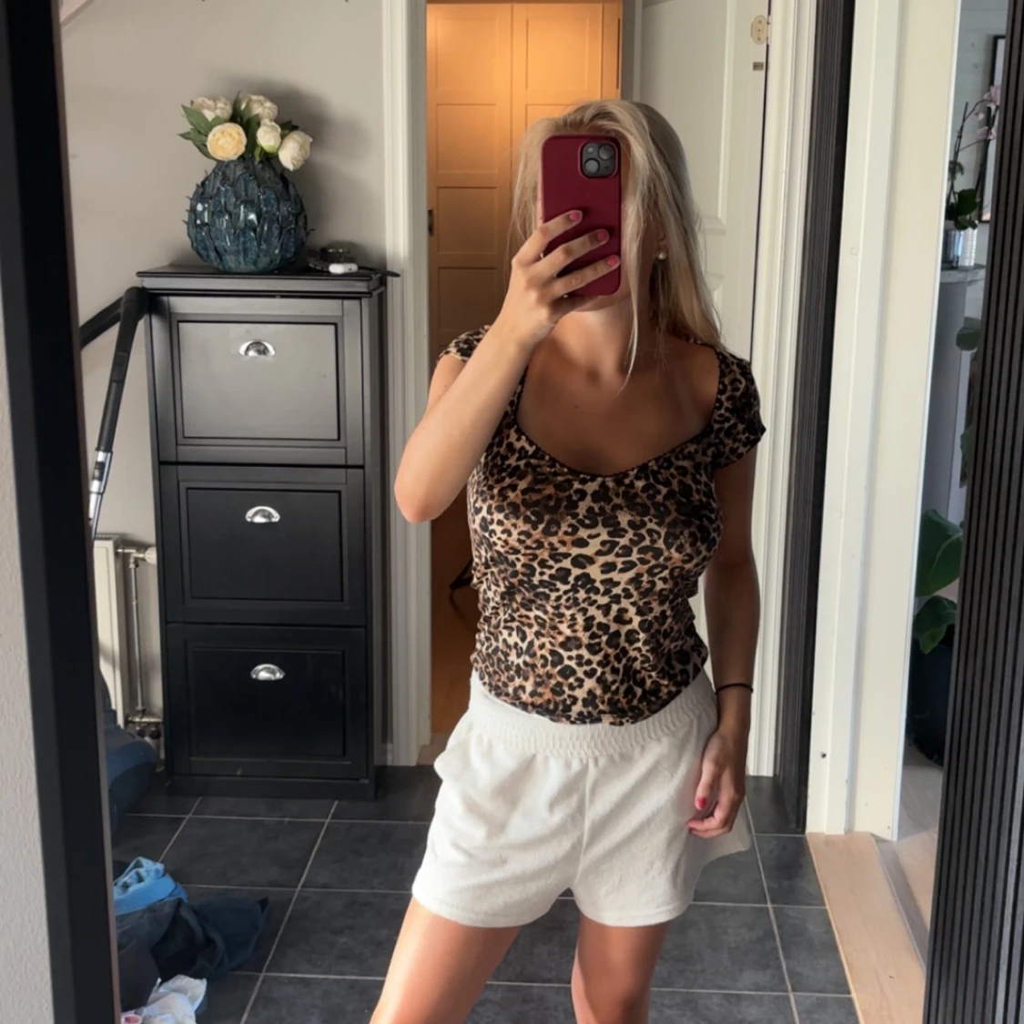 Leopardmönstrad tight topp