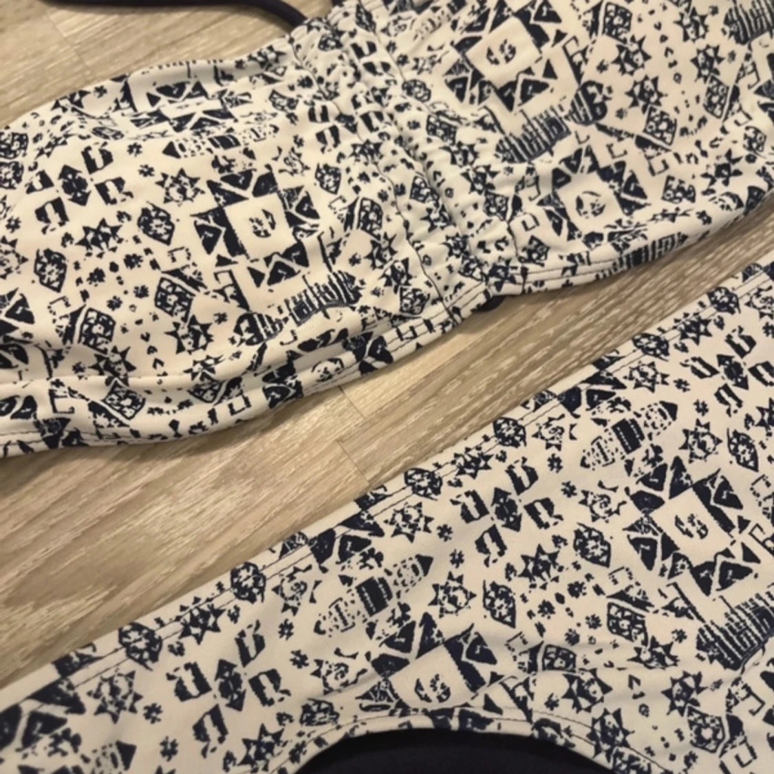 Mönstrad bikini i blått och vitt 38 - 2