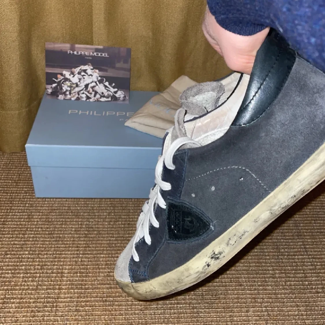 Philippe Model sneakers i blå mocka - 1