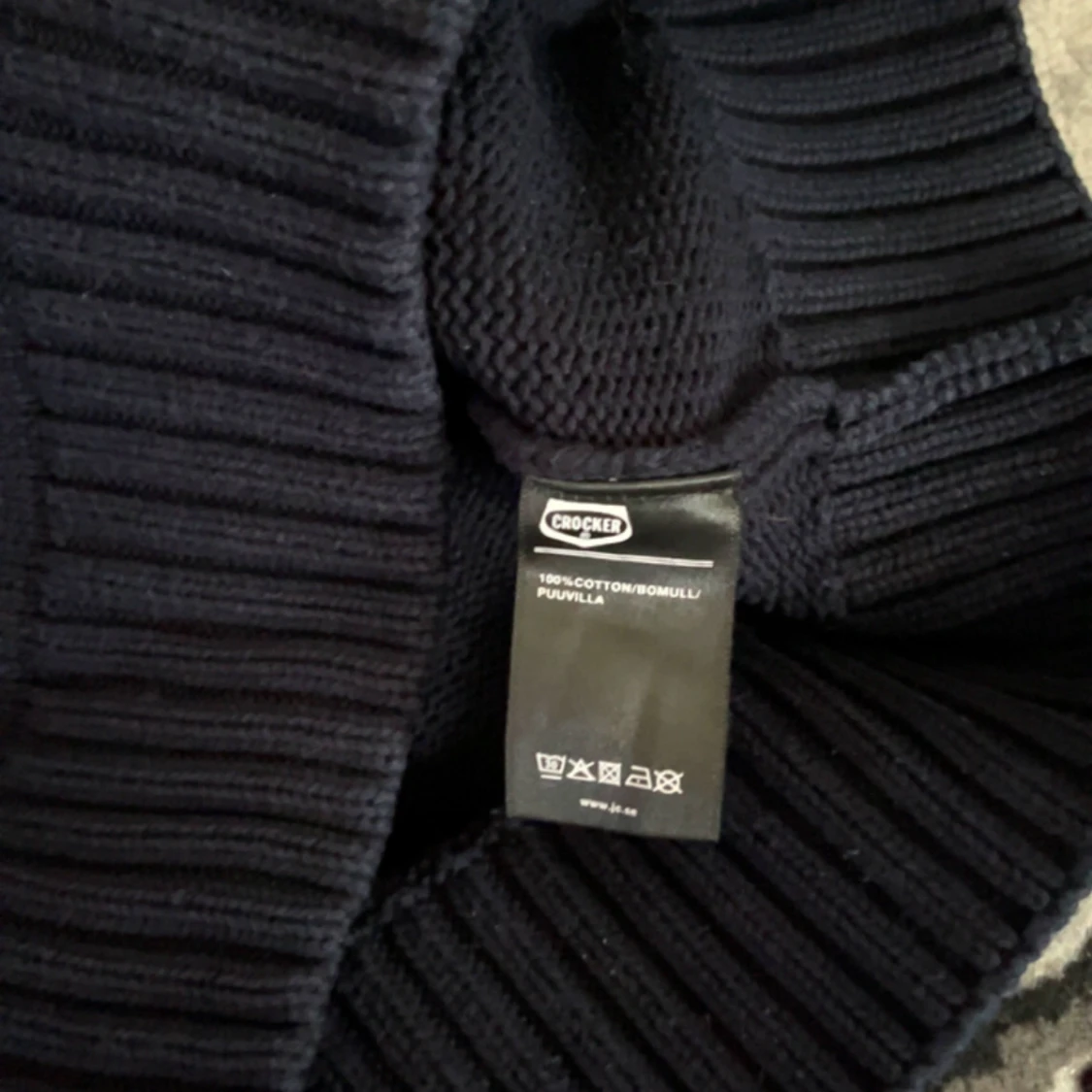Mörkblå stickad tröja Crocker S - 3