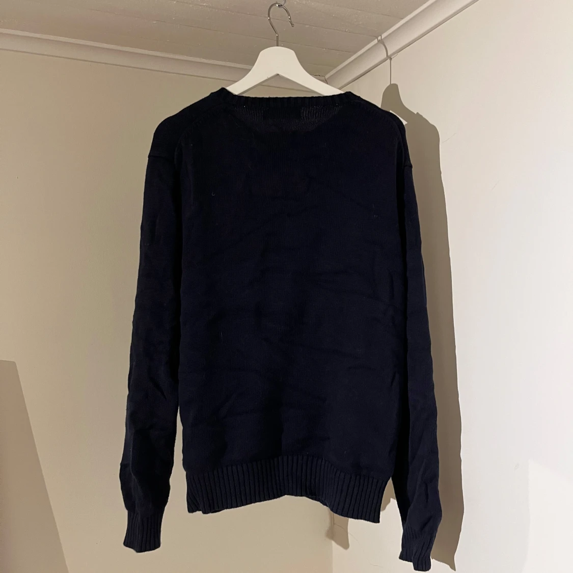 Stickad Ralph Lauren tröja mörkblå  - 4