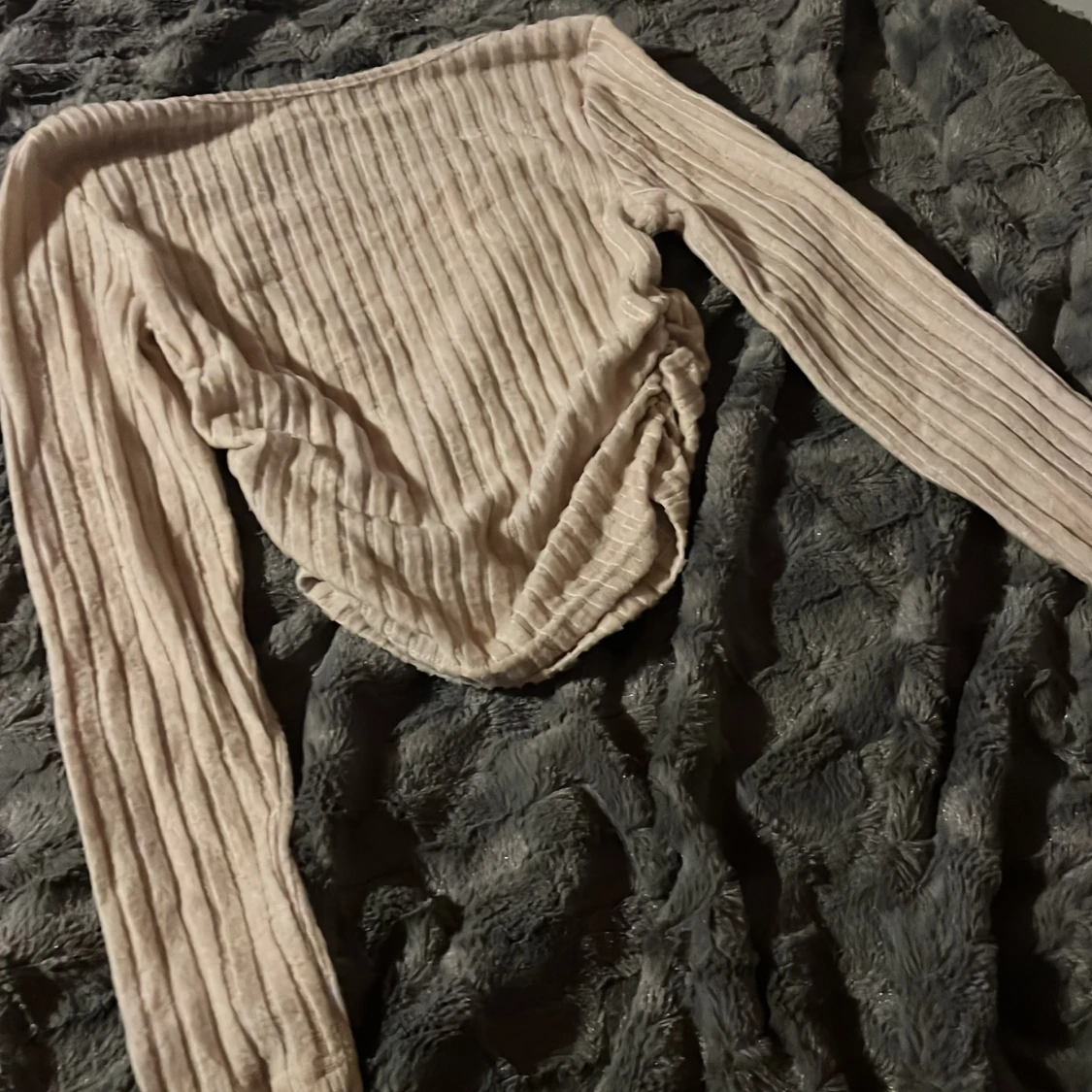 Beige ribbad topp från SHEIN - 1