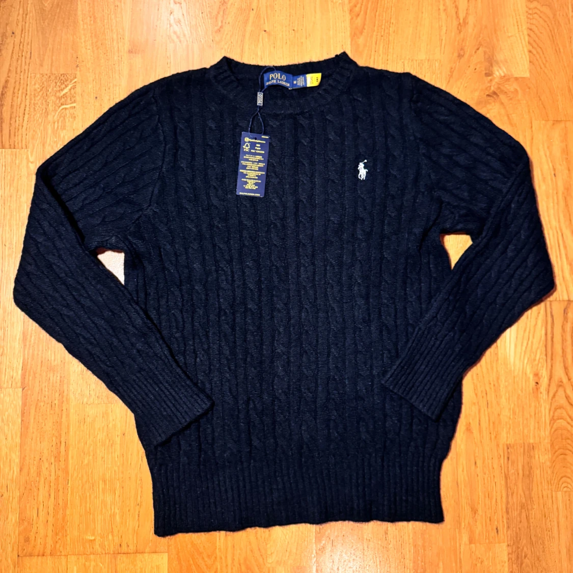 Mörkblå stickad tröja Polo Ralph Lauren