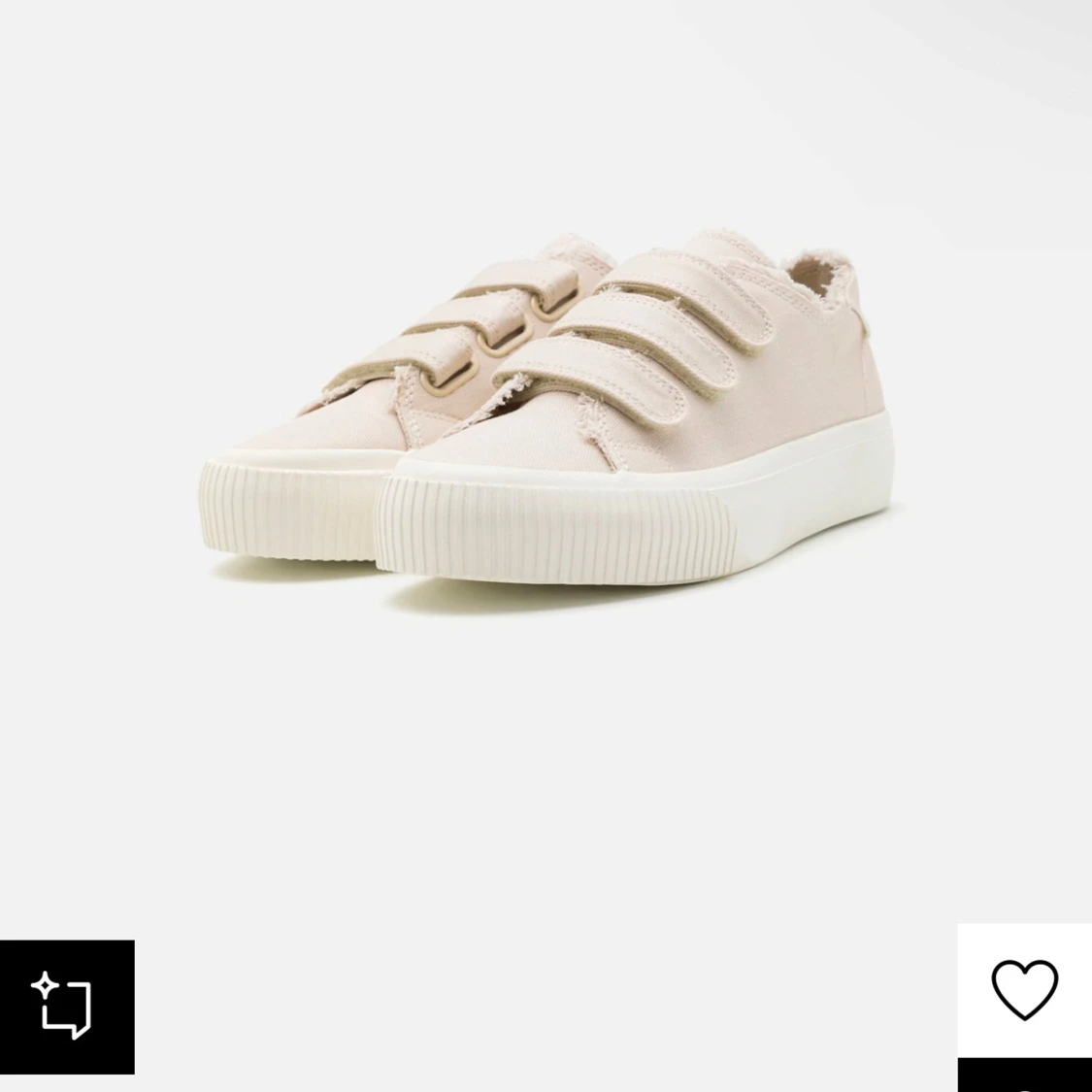 Beige sneakers med kardborreband