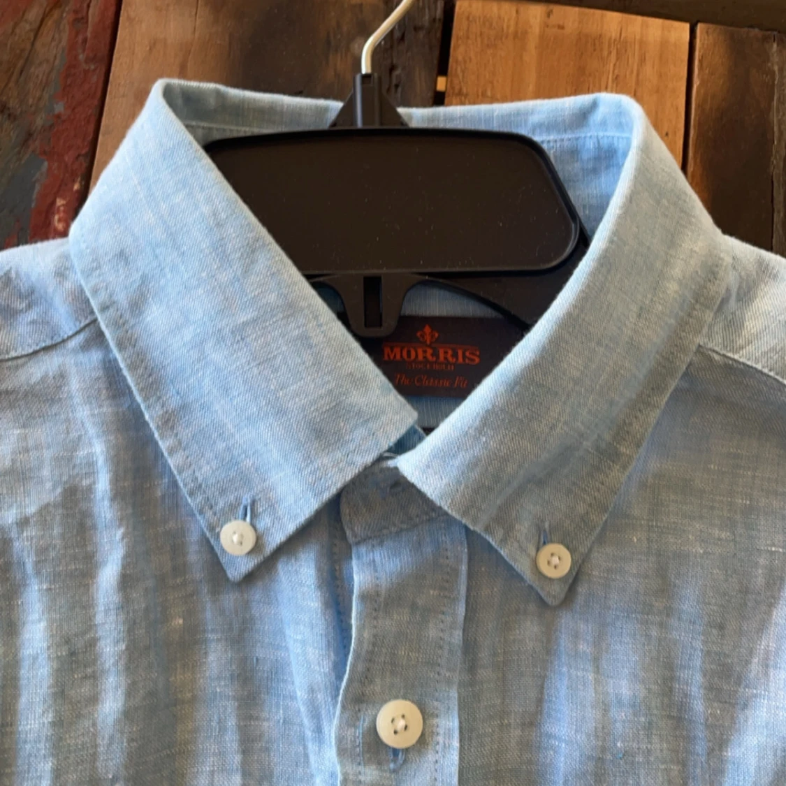 Ljusblå linneskjorta från Morris - 1