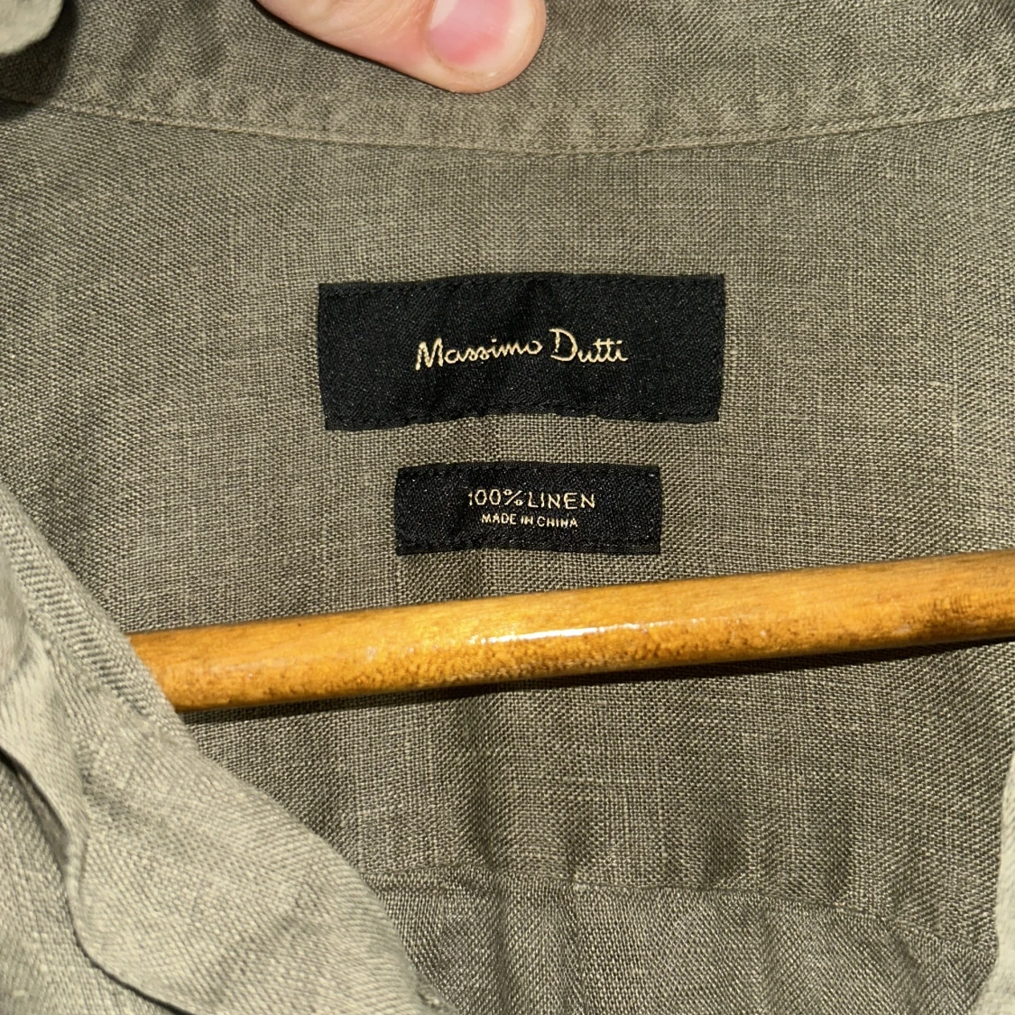 Olivgrön linneskjorta Massimo Dutti - 1