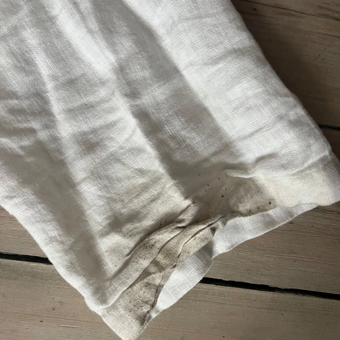 Vita linnebyxor med snörning - 3