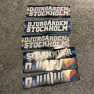 Djurgården Stockholm Klistermärken - Ett set med färgglada klistermärken för Djurgården Stockholm, perfekt för fans som vill visa sitt stöd. Innehåller olika motiv med klubbens färger och logga. Passar att dekorera datorer, väskor eller andra ytor med.