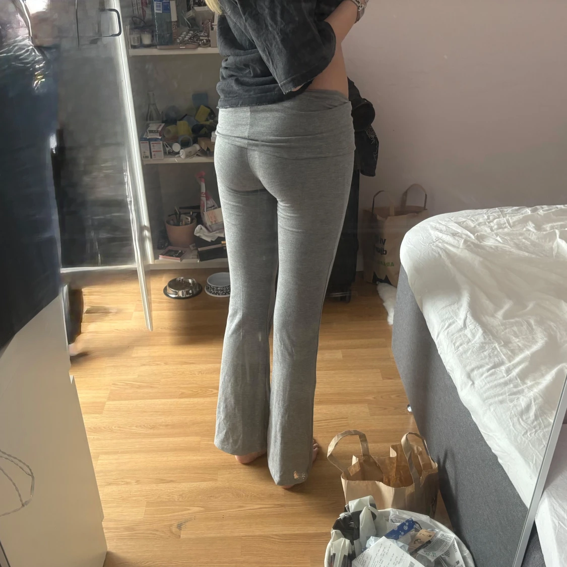 Grå foldover yogapants  - 1