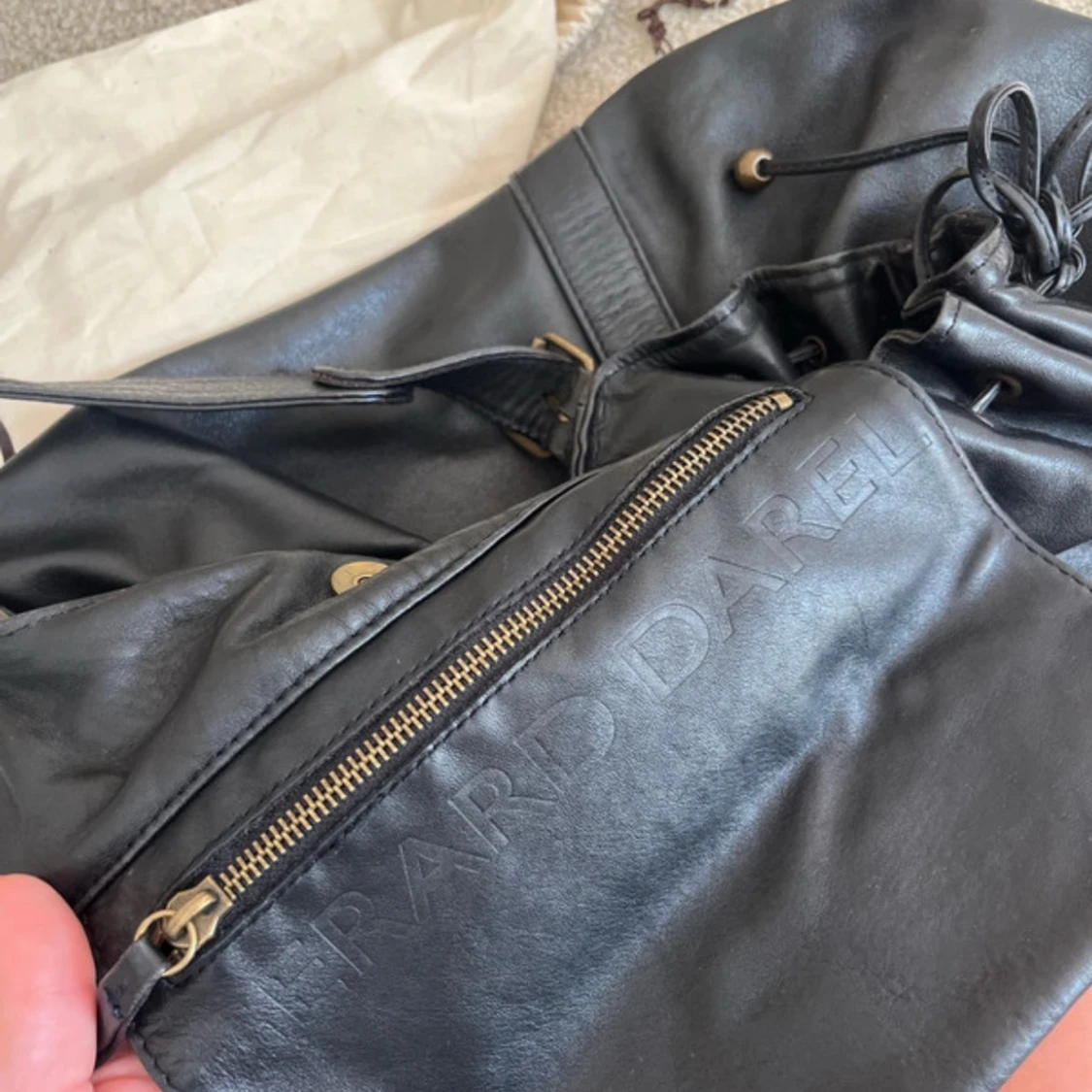 Svart skinnväska Gerard Darel väska 24h bag - 2