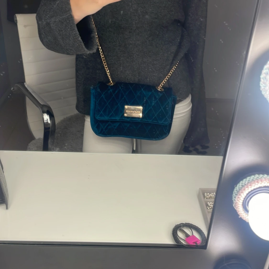 Quiltad blå axelväska Holly & White - 2