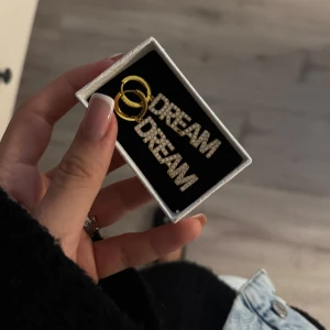 Guldörhängen - Snygga guldörhängen med texten DREAM i glittrande stenar, aldrig blivit använd!!💕