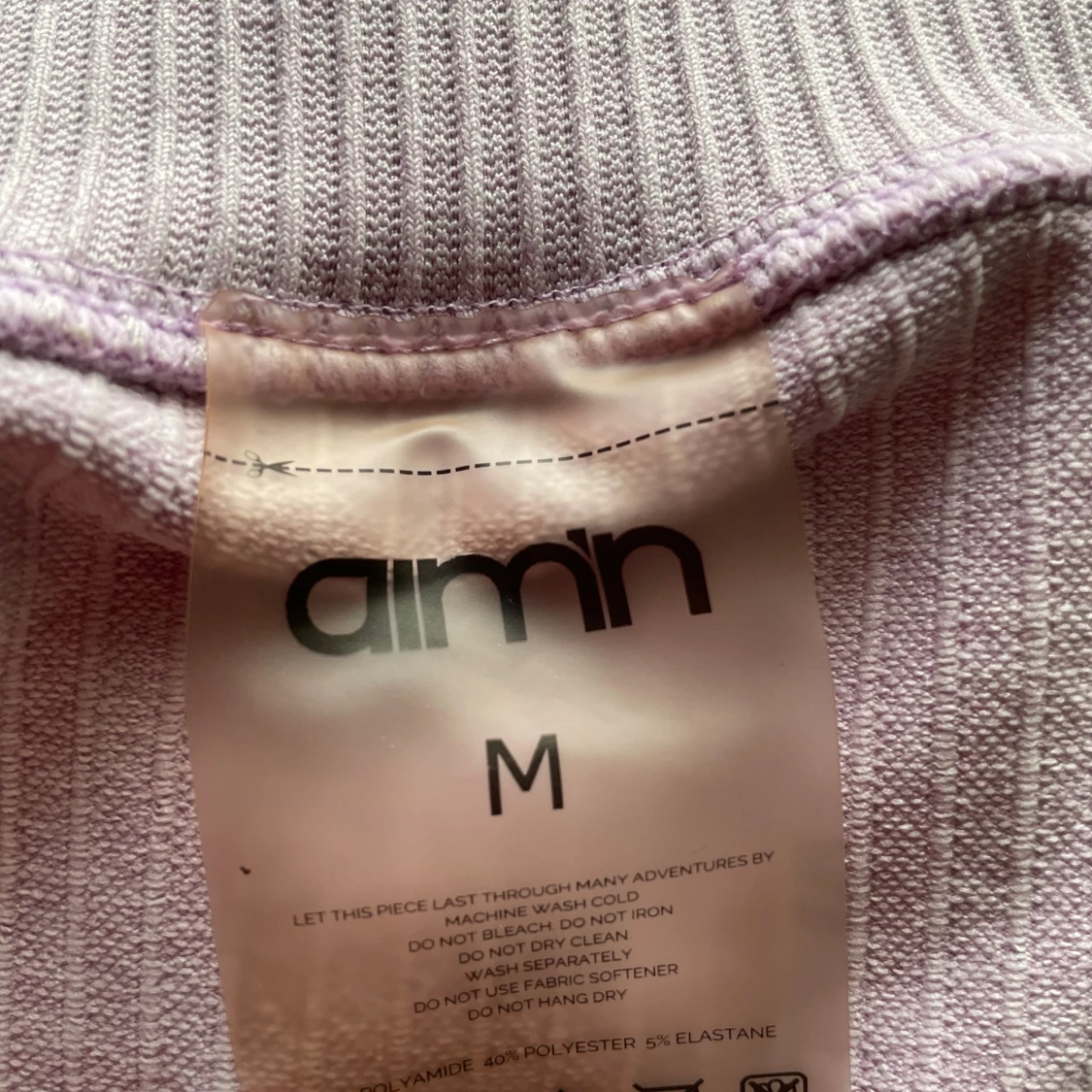 Lila ribbade leggings från Aim'n - 1