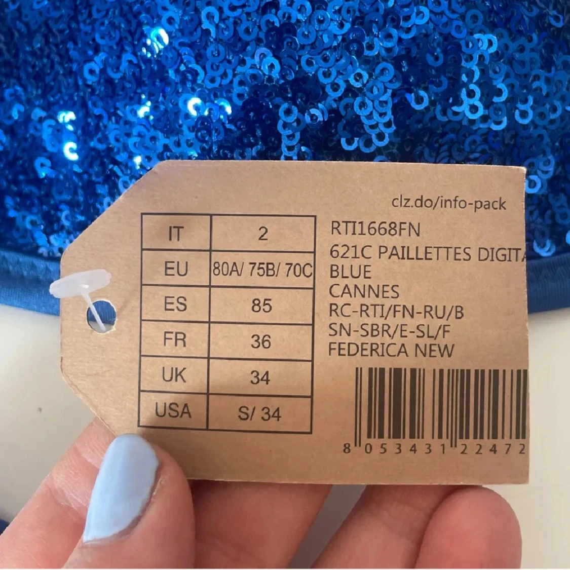 Blå bikini med paljetter från Calzedonia - 2