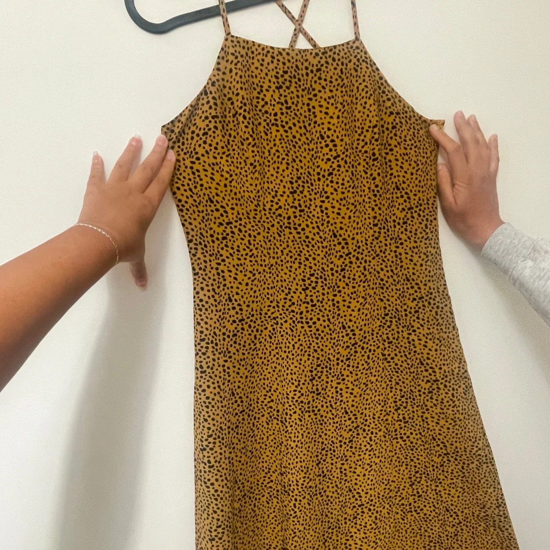 Gul leopardmönstrad långklänning - 1