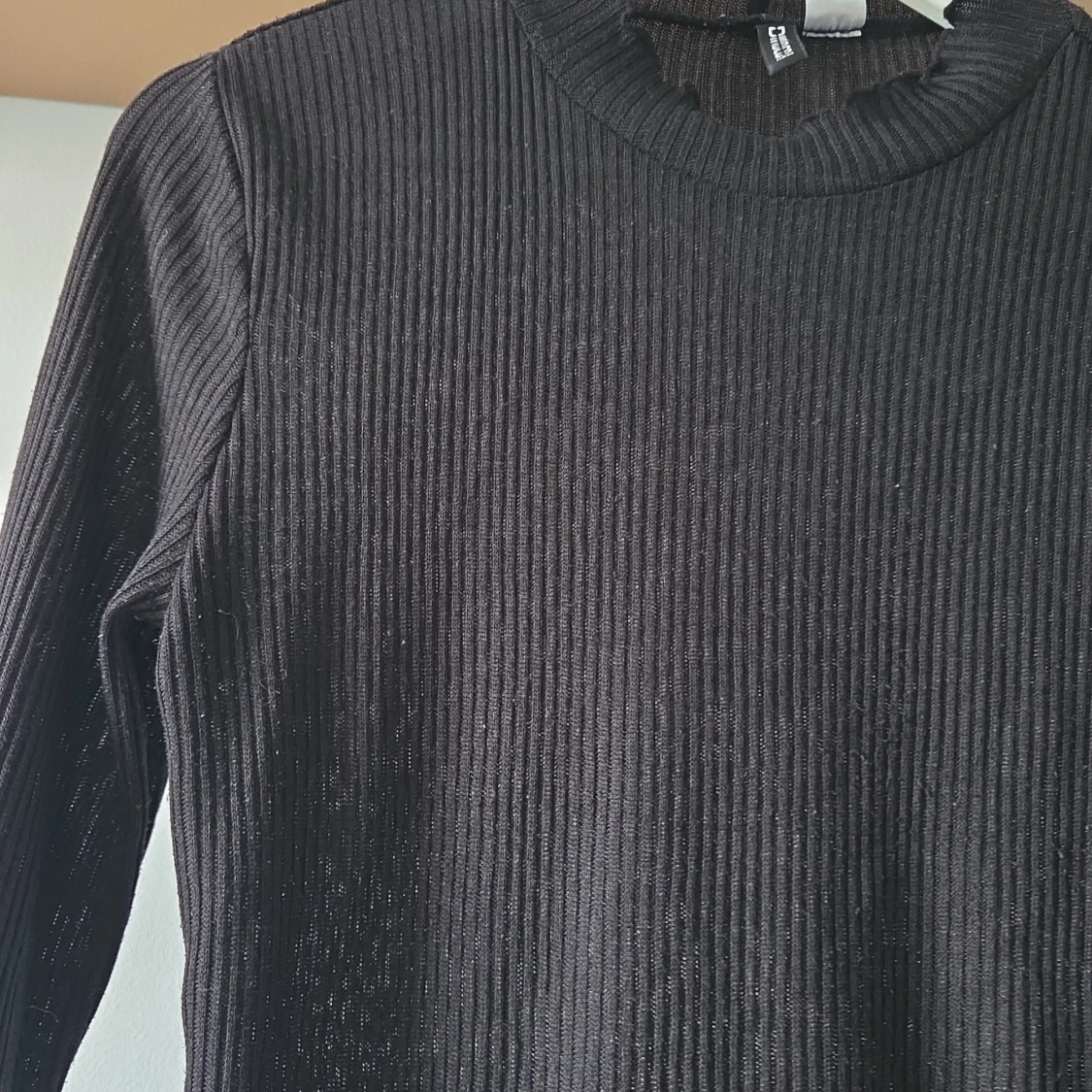 Svart ribbad långärmad topp H&M Divided - 2