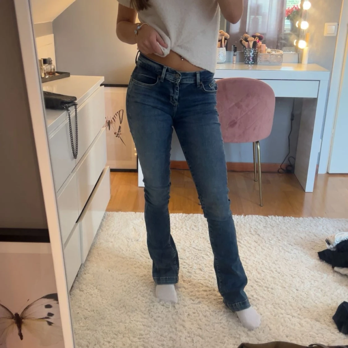 Blå bootcut jeans