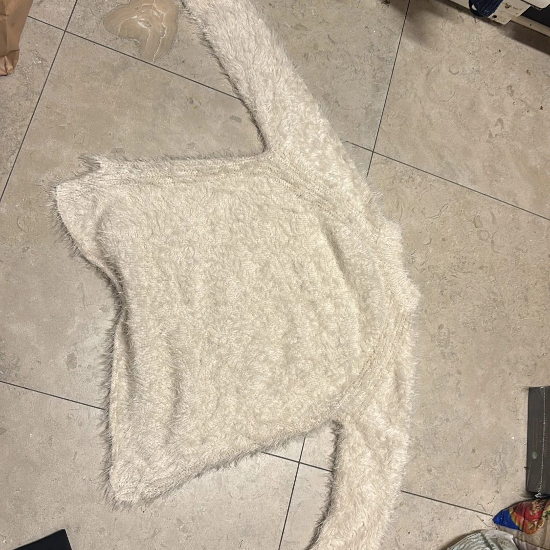 Fluffig vit stickad tröja Zara Girls - 1