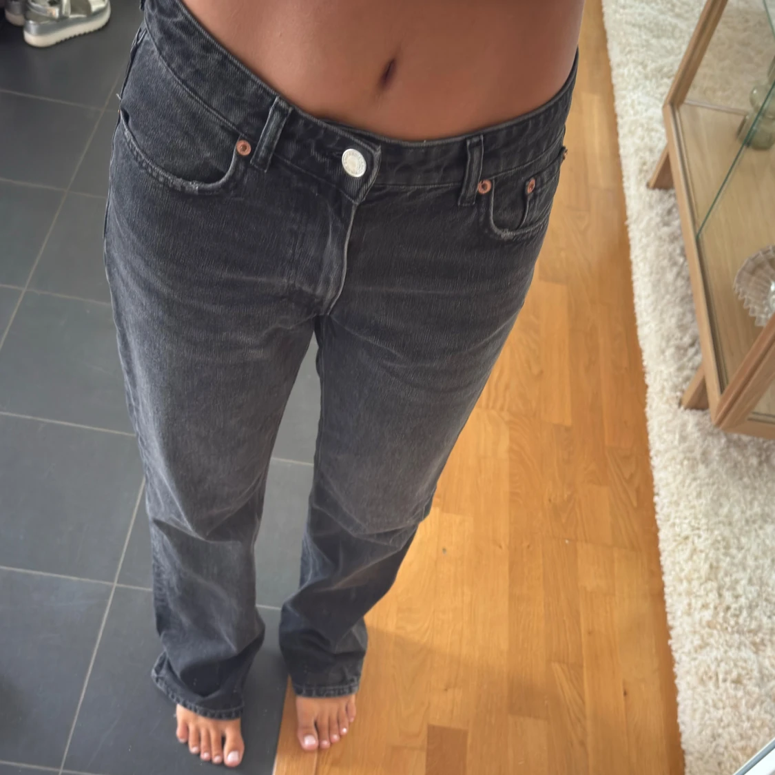 Gråa raka jeans från zara - 2