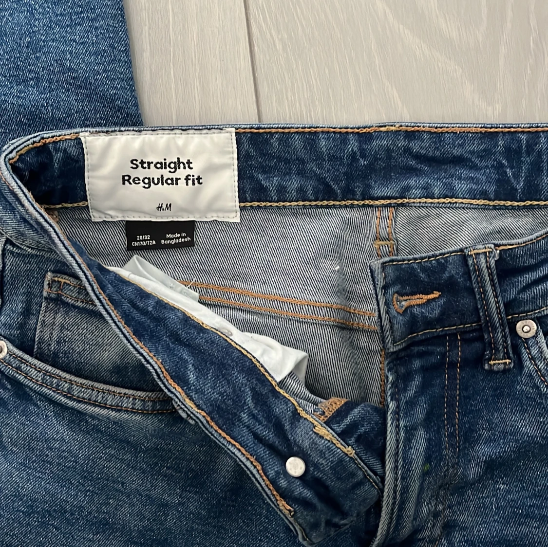 Blå straight jeans från H&M - 2